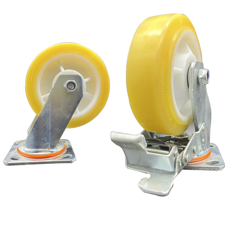 New Products Yellow Transparent TPR Heavy Duty Swivel Lock Caster Wheel