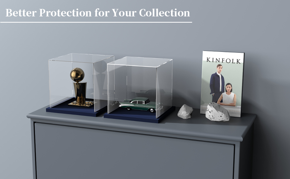 acrylic display case box showcase counter top desk table good protection collection
