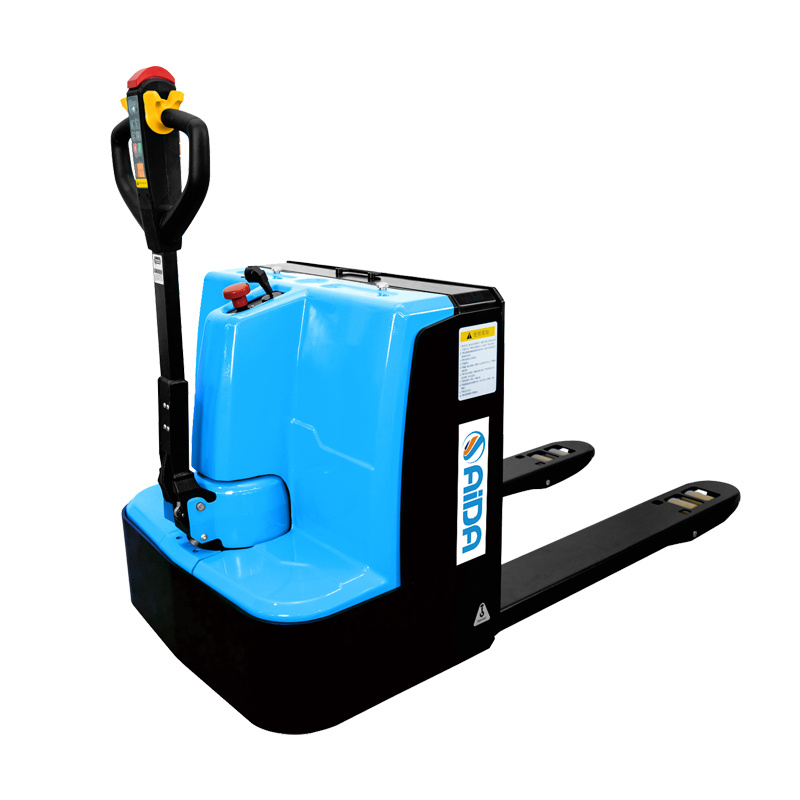 Powered Pallet Jack 2500kg Load Capacity Semi-Electric Hydraulic Pallet Truck Forklift for Warehouse Logistics