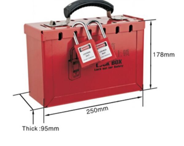 ZC-X01P Portable Steel Plate Safety Group Lockout Box Kit Foldable Handle
