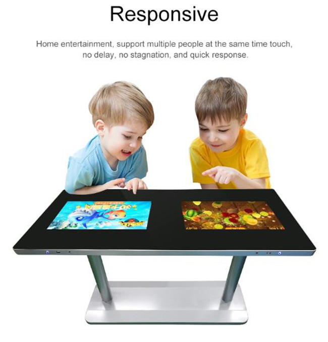 Android/Windows Smart touch dual screen interactive coffee table for meeting advertising display video kiosk