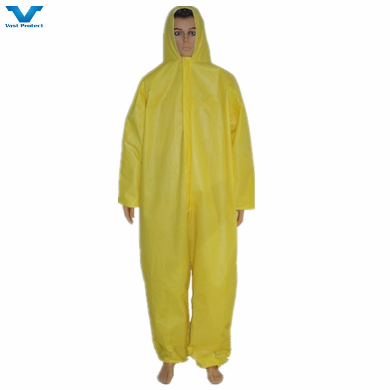 Industrial Safety PPE Protective Clothing Nonwoven Disposable Microporous Coveralls with Grey Shoe Cover