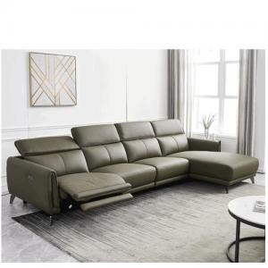 Italian Minimalist Chaise Longue Leather Sofa Side Carrying Usb Electric Button L-Shaped Chaise Longue Function Sofa