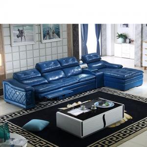 Cowhide Italian Simple Living Room Apartment Combination L-Shaped Multi-Function Cabin Leather Art Sofa Furniture