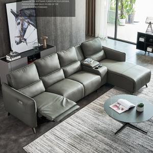 First Layer Cowhide Sofa Living Room Leather Art Intelligent Italian Furniture Corner Sofa Combination