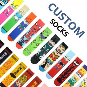 OEM personalized skateboard Middle tube business happy socks men 100 cotton men socks men marvel