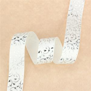 China lot hot silver flowers printed grosgrain ribbons cartoon ribbon DIY handmade materials supplier