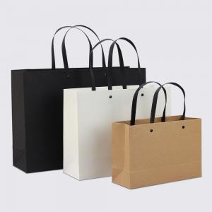 Kraft Nail Paper Bag Logo Clothing Tote Bag Gift Shopping Bag Black Cardboard Bag Corporate Advertising Bag Printing