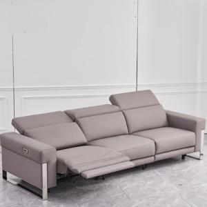New Leather Art Functional Sofa Metal Frame Modern Minimalist Usb Leather Electric Sofa In-Line Combination
