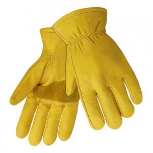 Factory directly sales cowhide full grain leather cotton plus safety gloves for American market