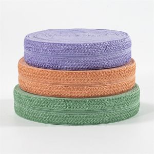 China Stretch Custom Printed 15mm fold over elastic bias binding tape for garment bias shiny elastic wholesale