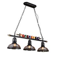 3 Head Island Table American Chandelier With Clear Glass Shade Special Billiard Ball Decoration