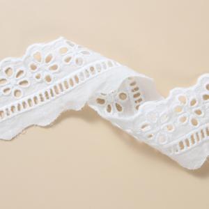 Polyester Embroidery Lace Fabric White Embroidery Lace Trim For Dress