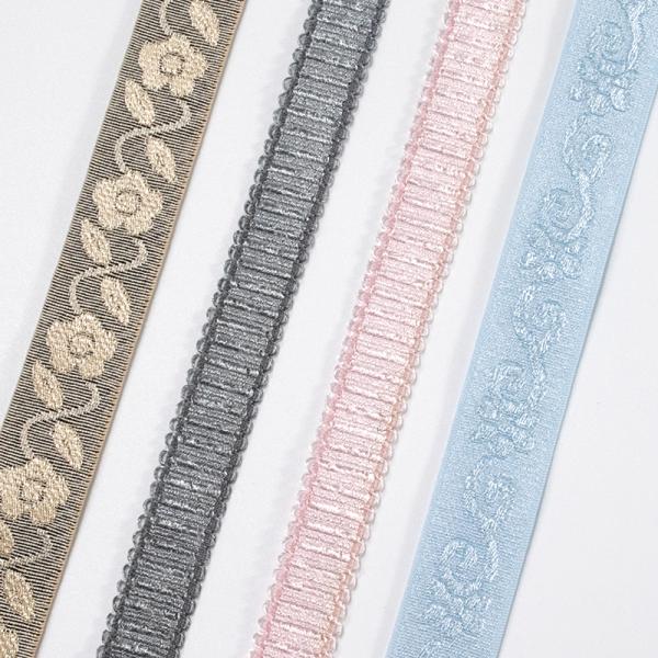 Bra accessories custom jacquard floral pattern underwear nylon shoulder strap smooth surface sling bra strap 20mm