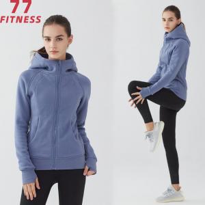 China Lululemon Winter Yoga Wear Fitness Thick Sports Workout Clothes Cotton Fleece Zipper Gym Jacket Hoodies For Women supplier