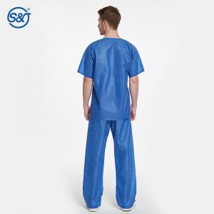 Two Pieces Medical Scrub Suits Uniforms SMS Short Sleeve Shirt And Pants