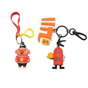China Professional factories Custom Rubber 3d cartoon keychain Anime Characters PVC keychains with logo supplier