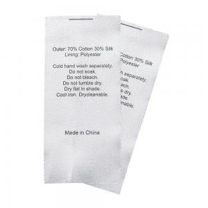 High Density Satin Woven Labels Custom Printed , Women Garment Private Label
