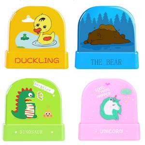 factory wholesale cartoon cute waterproof baby name toy flash stamp for children's clothes