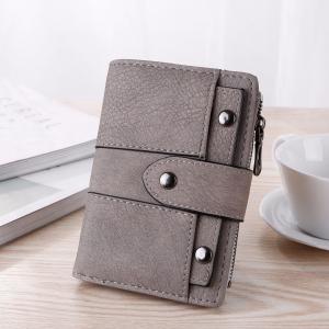 Wallet Spring Summer 2021 Short Retro Frosted Ladies Student Tri-fold Small Wallet Willow Stud Buckle Wallet