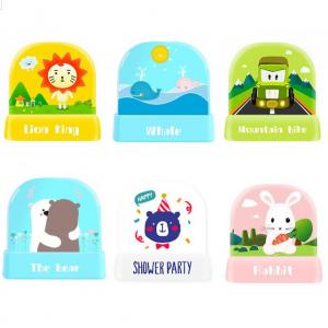 wholesale cartoon cute waterproof kids name flash toy stamp for children's clothes