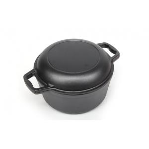 Pre-Seasoned 2 in 1 cast iron dutch oven with skillet lid