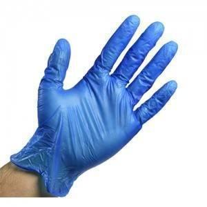 Disposable Medical Examination Gloves Blue Vinyl Gloves Lightly Powdered