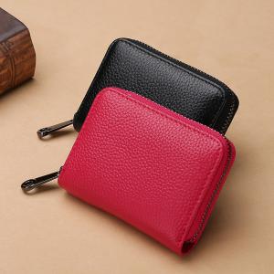 RFID Wallet Top Layer Leather Organ Multi-Card Card Holder Men'S Card Sleeve Ladies Zipper ID Card Holder