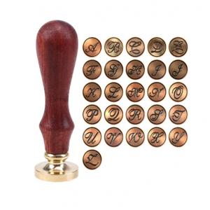 Retro 26 Letter A - Z Wax Seal Stamp Alphabet Letter Wax Stamp With Rosewood Handle