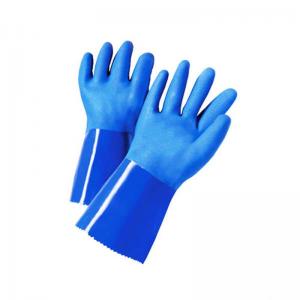 China Cotton Interlock Liner PVC Sandy Coated Work Gloves Fishing Gloves PVCM-03 supplier