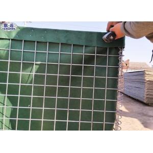 Flexible Sand Filled Barriers Galvanized Gabion With Green Geotextile
