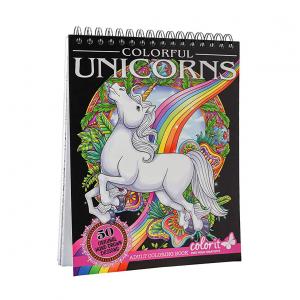 China 4C Color Perfect Bound Silver Hot Stamp Unicorn Coloring Book Printing supplier