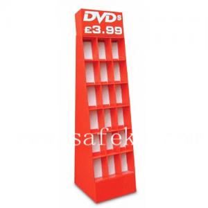 China 18 Cells Floor Display Rack design for DVDs supplier