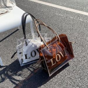 Summer Transparent Jelly Bag Female Large Capacity All-Match Single Shoulder Bag Texture Portable Commuter Tote Bag