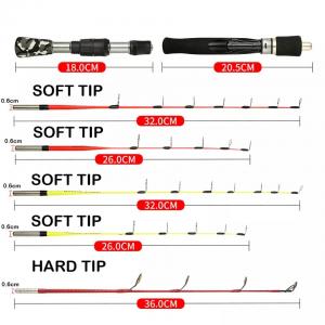 Soft Tip/Hard Tip Carbon WinterIce Fishing Rod Ultralight Portable