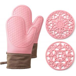 Thickened Reusable BBQ Oven Gloves Silicone Multipurpose Odorless