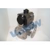 SS Material Pneumatic Shut Off Valve / Three Way Ball Valve For Pipe Line