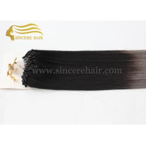 China 24 Micro Ring Hair Extensions for sale - 60 CM 2 Tone Ombre Color Micro Links Hair Extensions 1.0 G / Strand For Sale supplier