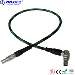 China FGG Custom Cable Assemblies RED Power Extension Cable 6 Pin Right Angle To 4 Pin Male wholesale