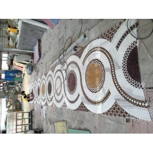 China Custom Stone Floor Medallions , Natural Stone Floor Tile Mosaic Medallions supplier