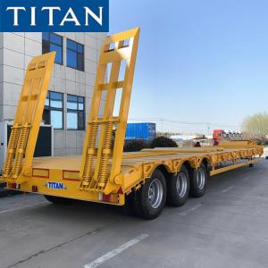 China TITAN 3 axle step drop deck low loader lowbed trailer for sale supplier