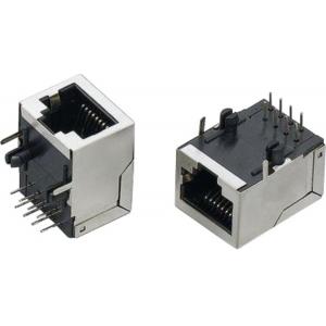 China 10P8C RJ45 Jack, Right angled, tab-down, shielded supplier