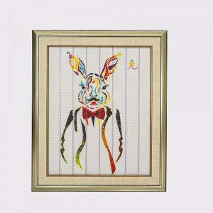 67.5 X 57cm Ribbon Painting Twelve Animals Rabbit Paint Polyester Canvas Material
