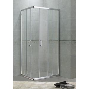 China Corner Sliding Bath Shower Enclosures 6MM Glass With Square Zinc Alloy Handle supplier