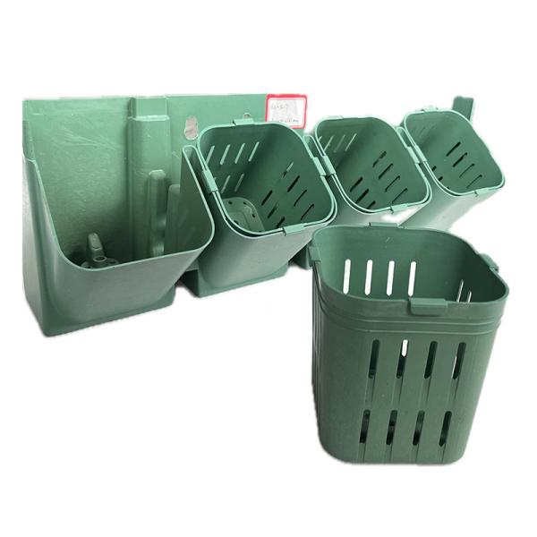 China Pot de fleurs en plastique en PP vert noir verticale pour l'empilement utilisé avec des fleurs/plantes vertes supplier