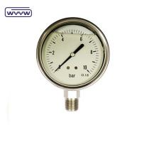 China 60mm SS304 Industrial Liquid Filled U Tube Pressure Gauge Bourdon Tube Manometer on sale