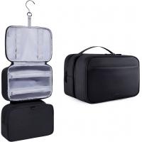 China Water Resistant Bathroom Toiletries Organizer PU Leather Cosmetic Bags For Men Women on sale