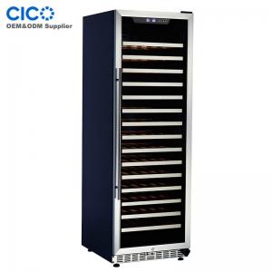 China Upright Single Temp Energy Efficient Wine Refrigerator Self Closing Door supplier