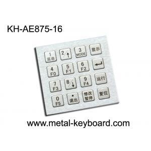 China 4 X 4 Stainless Steel Industrial Metal Kiosk Keyboard With 16 Keys Dust Proof supplier