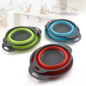 2 Pieces Kitchen Space Saver Colanders Strainers Collapsible